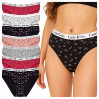 7x Majtki Damskie Bawełniane Kolorowe Wygodne FIGI na codzień HIT sezonu