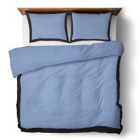 Komplet Pościeli 160x200 3-częściowy niebiesko-granatowy Bawełna