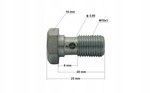 4x Śruba drożna - przelewowa - banjo - do oczek M10x1 - ocynk; SR-14 na Arena.pl