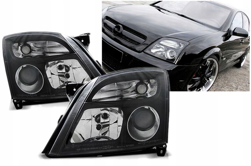 Nowe LAMPY Reflektory Do Opel Vectra C 2002-2005 R Na ŻARÓWI H7 DEPO BLACK zdjęcie 2