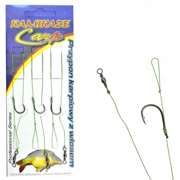 PRZYPON KARPIOWY Z WŁOSEM PLECIONKA RING 1/0/15kg zdjęcie 1