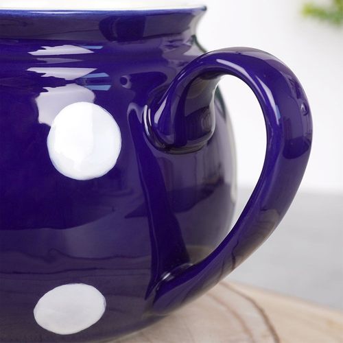 Kubek ceramiczny niebieski w grochy 850 ml na Arena.pl