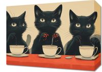 Obraz 40x30cm Czarna Kocia Kawiarenka