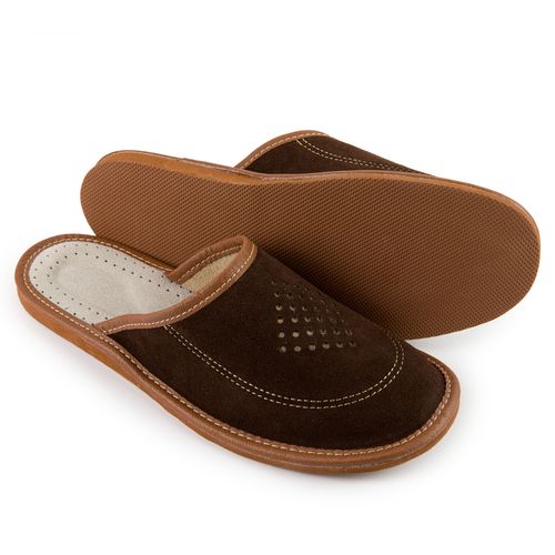 SKÓRZANE PANTOFLE MĘSKIE SKÓRA KAPCIE LACZKI CIAPY  r.45 na Arena.pl