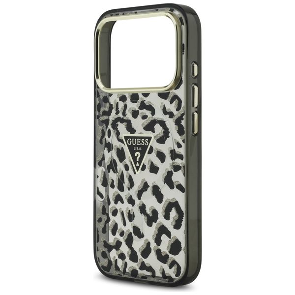 etui guess leopard glitter magsafe do    iphone 17 pro czarny zdjęcie 6