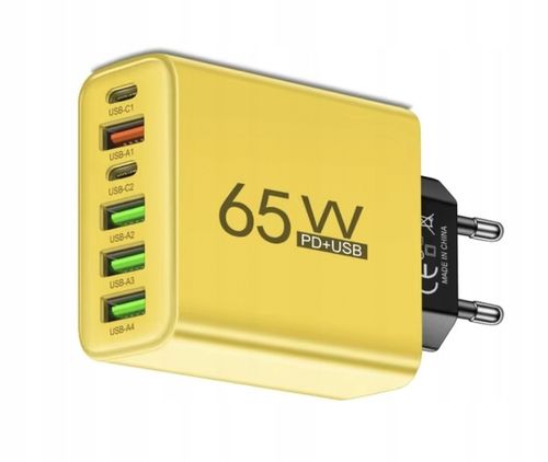 SZYBKA ŁADOWARKA SIECIOWA 6-PORTÓW 2X USB-C, 4xUSB-A 65W na Arena.pl