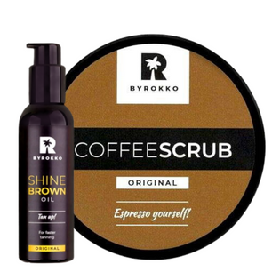 Byrokko Coffee Scrub Peeling Do Ciała + Shine Brown Oil