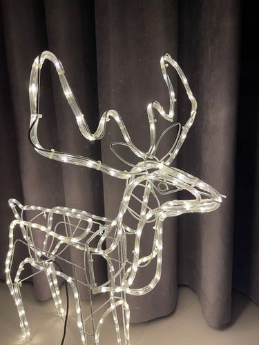 RENIFER ŚWIECĄCY LED DUŻY Z RUCHOMĄ GŁOWĄ BIAŁY CIEPŁY IP44 ZEWNĘTRZNY na Arena.pl