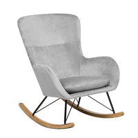 Fotel bujany welurowy jasnoszary ELLAN