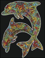 KOLOROWANKA WELWETOWA 47x35CM DELFINY COLORVELVET