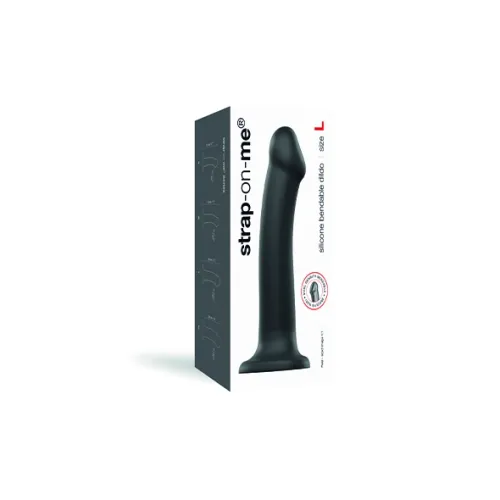 strap-on-me dual density bendable model black l - silikonowy, 19 cm na Arena.pl