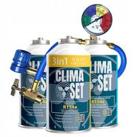 ClimaSet 3w1 R134a + 2x gaz R134a do klimatyzacji z przewodem 1,25 kg