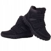 BUTY MĘSKIE ŚNIEGOWCE ZIMOWE CZARNE TRAPERY OCIEPLANE NA RZEPY