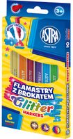 flamastry z brokatem 6 szt astra