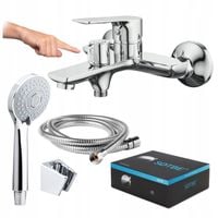 Ścienna bateria do wanny z przełącznikiem natrysku – ceramiczny mechanizm