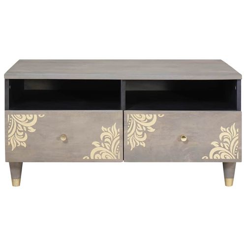 Stolik kawowy Szary 80 x 54 x 40 cm lite drewno mango na Arena.pl