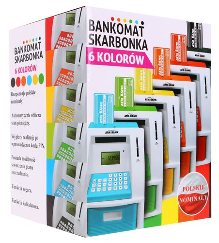 Bankomat Skarbonka Dla Dzieci 3+ Niebieski Interaktywne Funkcje + Karta na Arena.pl