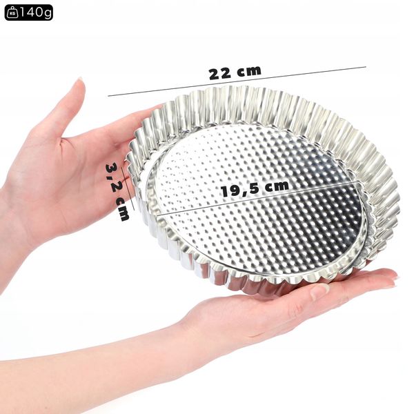 BLACHA OKRĄGŁA FORMA DO PIECZENIA TARTY CIAST 22cm zdjęcie 4