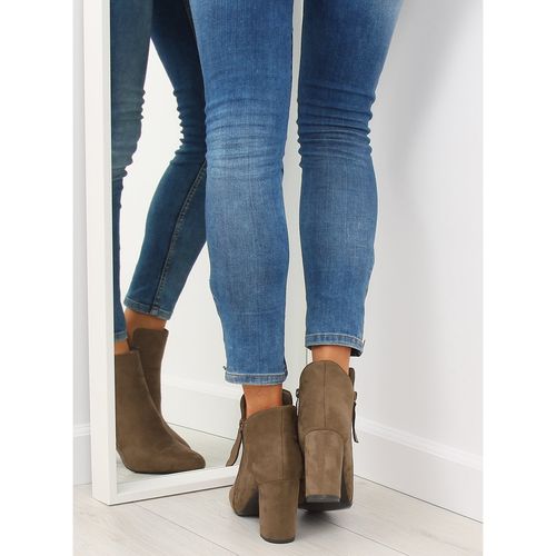 Botki na obcasie brązowe 6900 Khaki r.40 na Arena.pl