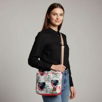 Torebka Na Ramię z Motywem Myszki i Różową Ekoskórą – Handmade