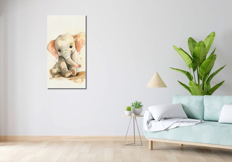 Obraz 50x100cm Siwy Słonik zdjęcie 2