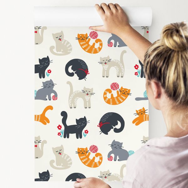 Tapeta Dla Dzieci - Urocze Kotki - Styl Skandynawski zdjęcie 4