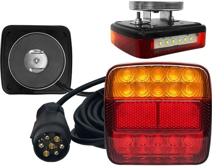 ZESTAW LAMP LED PRZYCZEPY PRZYCZEPKA NA MAGNES Z PRZEWODEM 7.5 M zdjęcie 1