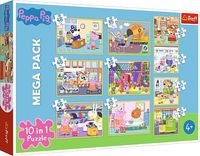 ND17_PU-7916 Puzzle 10w1 Świnka Peppa z przyjaciółmi. Peppa Pig 90358 Trefl