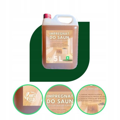 OLEJ IMPREGNAT DO SAUN IMPREGNACJA DREWNA W SAUNIE 5L + PĘDZEL GRATIS na Arena.pl