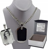 SREBRNY PEŁNY ŁAŃCUSZEK MĘSKI PANCERKA NIEŚMIERTELNIK PR. 925 GRAWER