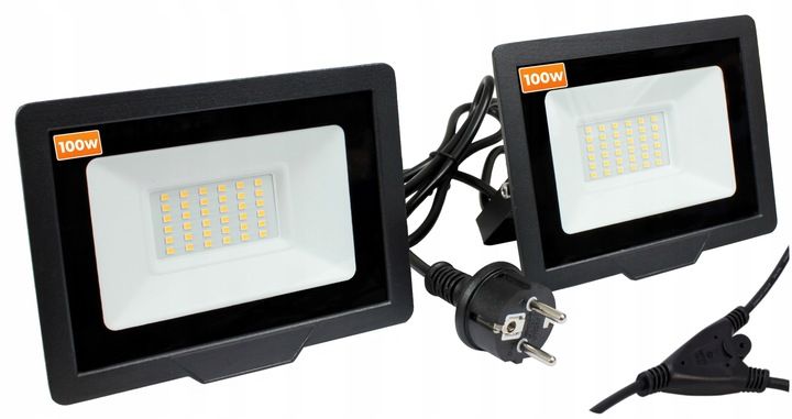 Halogen Naświetlacz LED 2x 100W + Statyw Budowlany zdjęcie 13