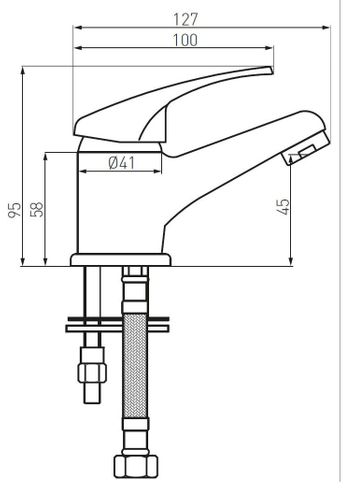 Bateria umywalkowa BASIC chromowana stojąca na Arena.pl