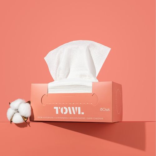 JEDNORAZOWE RĘCZNIKI DO TWARZY 80 szt. - TOWL WAFFLE na Arena.pl