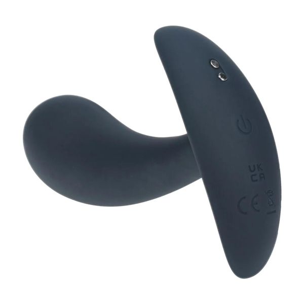 Vibrating Silicone Prostate Stimulator Anal Plug - S - Black zdjęcie 5