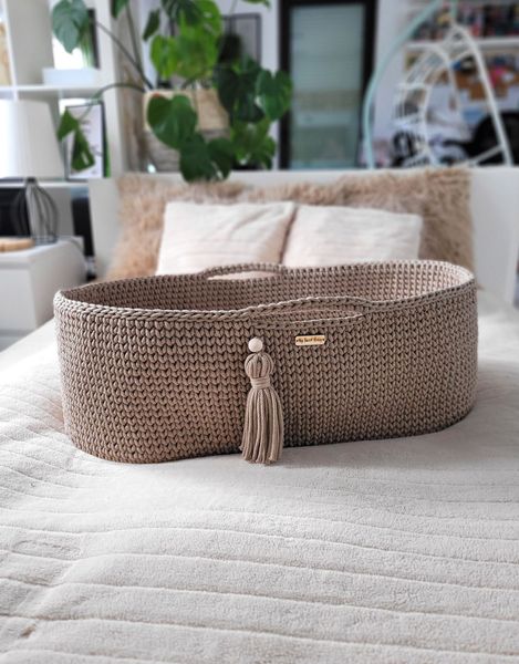 Kosz Mojżesza BOHO Handmade ze stojakiem sand zdjęcie 5