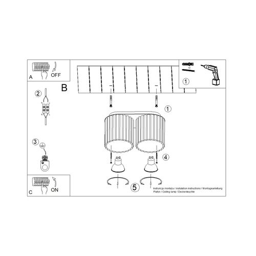 Plafon AURA 2 burgund GU10 na Arena.pl