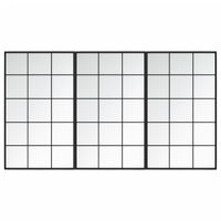 Lustra ścienne, 3 szt., czarna rama, 100 x 60 cm, metal