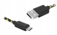 KABEL USB-A MicroUSB CZARNY 1M MOCNY OPLOT SZYBKIE ŁADOWANIE I TRANSFER