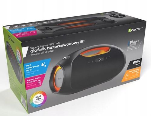 Głośnik bezprzewodowy TRACER Magnus PRO TWS Bluetooth Przenośny Czarny na Arena.pl