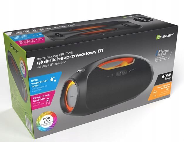 Głośnik bezprzewodowy TRACER Magnus PRO TWS Bluetooth Przenośny Czarny zdjęcie 14