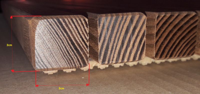 Mata z termowanego drewna jesionowego 65 x 40 x 2,7cm zdjęcie 3