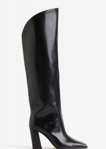 H&M KOZAKI DAMSKIE WYSOKIE ZA KOLANO KLOCEK MUSZKIETERKI CZARNE 39 Y_E na Arena.pl