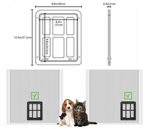 KLAPKA DO DRZWI MOSKITIERY DLA KOTA PSA OTWÓR WEJŚCIE DRZWICZKI KLAPA SZARA na Arena.pl