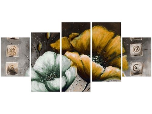 70CM 150CM OBRAZ 5 ELEM MALOWANE MAKI ZÓŁCI ŚCIENNY na Arena.pl