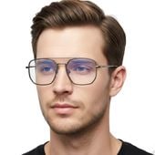 Okulary pilotki zerówki do komputera z filtrem BLUE Light 25121B szary/graf