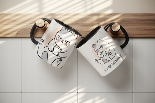 KUBEK PREMIUM DO PRACY KAWY WALENTYNKI URODZINY Z KOTEM KOT PREZENT ZABAWNY na Arena.pl