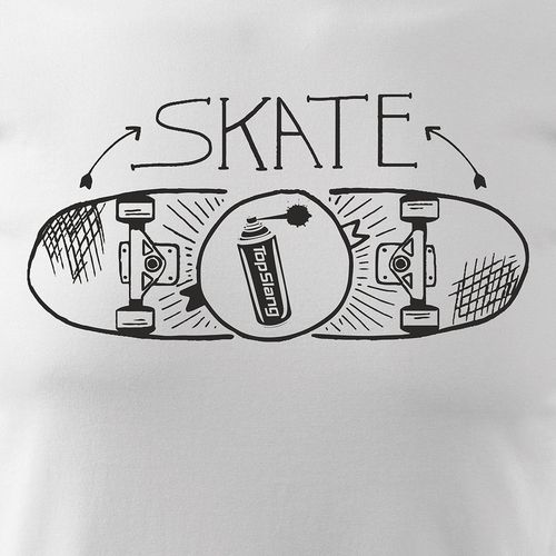 Koszulka skate z deskorolką deskorolka skateboard męska biała REGULAR S na Arena.pl
