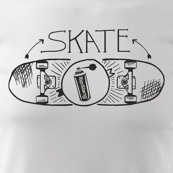 Koszulka skate z deskorolką deskorolka skateboard męska biała REGULAR S zdjęcie 2