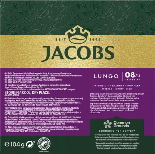 KAWA NESPRESSO JACOBS LUNGO INTENSO 100 kapsułek na Arena.pl