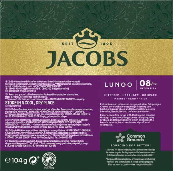 KAWA NESPRESSO JACOBS LUNGO INTENSO 100 kapsułek zdjęcie 6